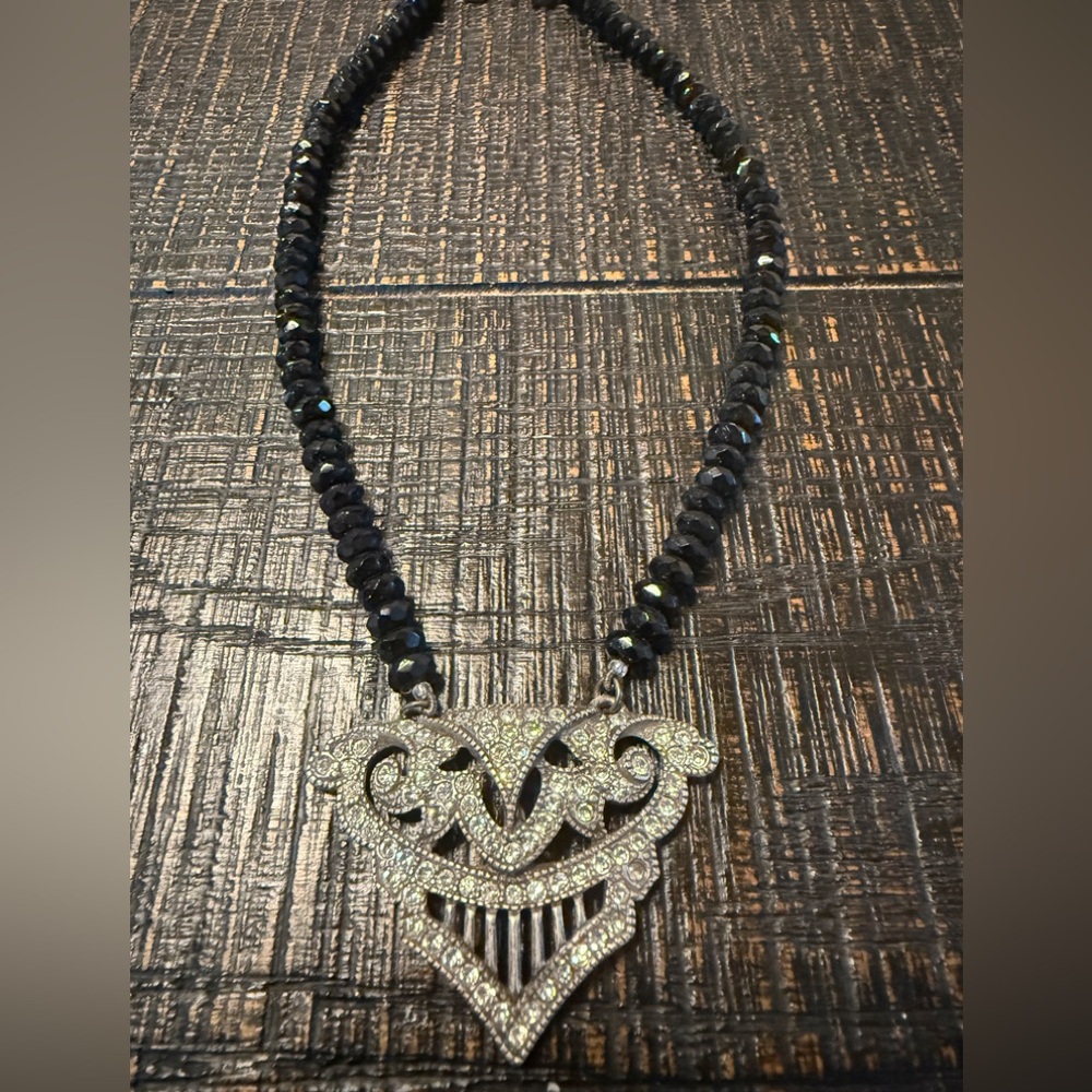 Haley Hill vtg shoe buckle necklace